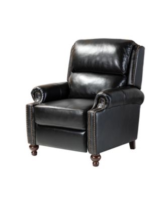 Franco Genuine Leather Manual Recliner with Comfortable Padding and Smooth Reclining Mechanism - Recliner