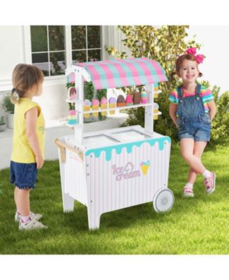 Kid's Ice Cream Cart Playset with Display Rack and Accessories