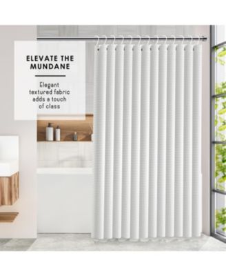 Heavy Duty Fabric Water-resistant Waffle Design Shower Curtains - 72"x72"