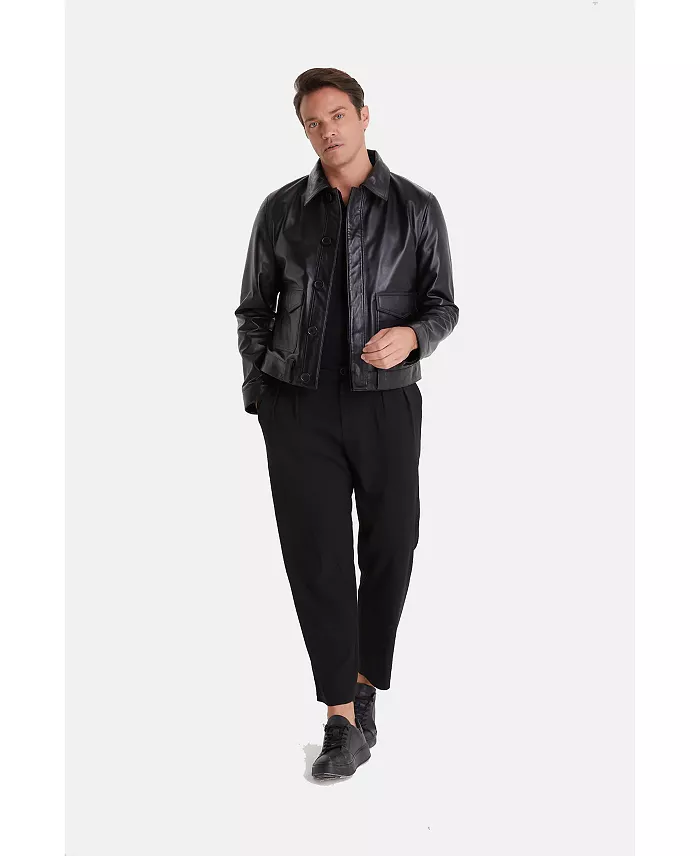 Men's Fashion Jacket, Nappa Black - thumbnail 6
