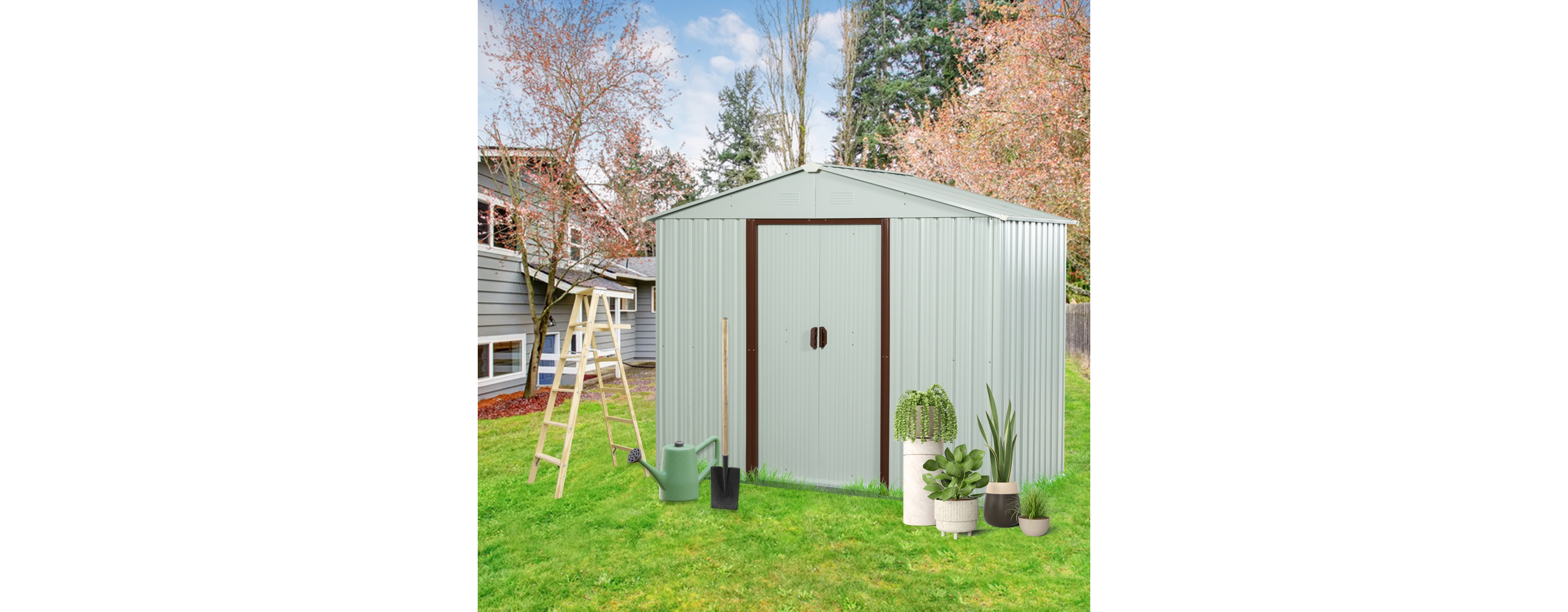 6FT X 5FT Outdoor Metal Storage Shed White