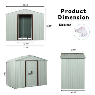  6FT X 5FT Outdoor Metal Storage Shed White