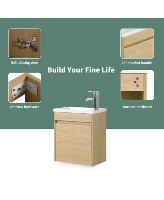 Simplie Fun Bathroom Vanity With Single Sink, 18 Inch For Small ...
