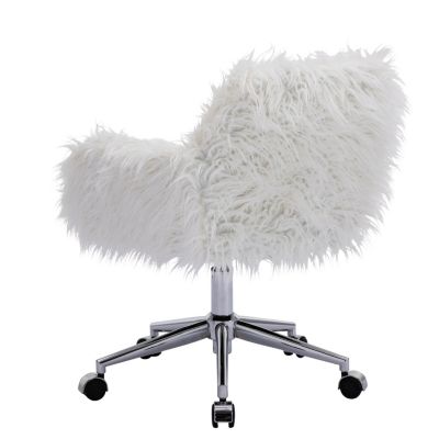 Standard  Faux Fur, Metal  Swivel, Height Adjustable, Ergonomic Office Chair