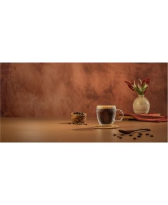 Fluted Glass 5.4oz Espresso Mugs, Set of 2