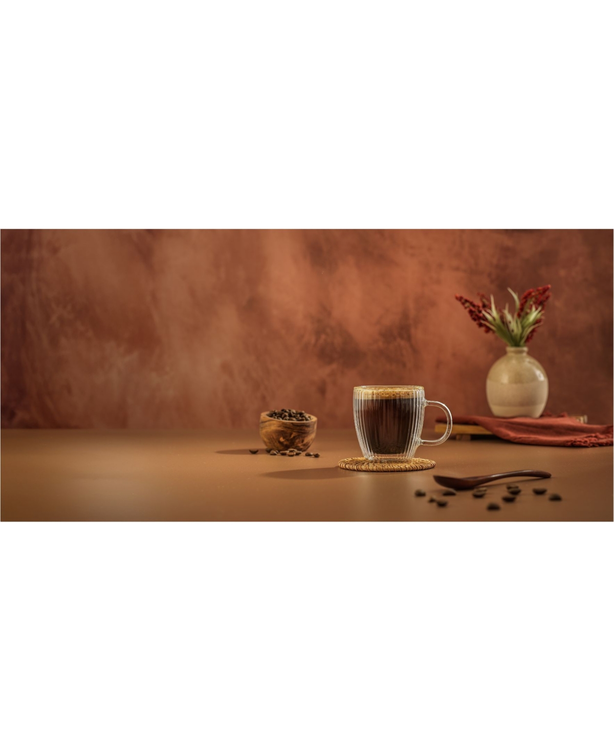 Joyjolt Fluted Glass 5.4oz Espresso Mugs, Set Of 2 In Clear