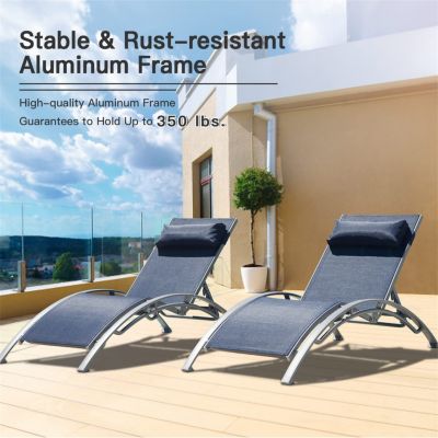 Streamdale Blue Outdoor Chaise Lounge Set - 2 Chairs