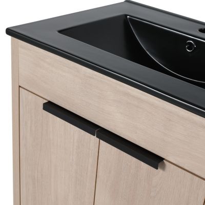 24" Freestanding Vanity with Ceramic Sink & Soft-Close Doors