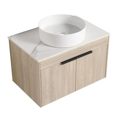 30" Modern Design Float Bathroom Vanity With Ceramic Basin Set