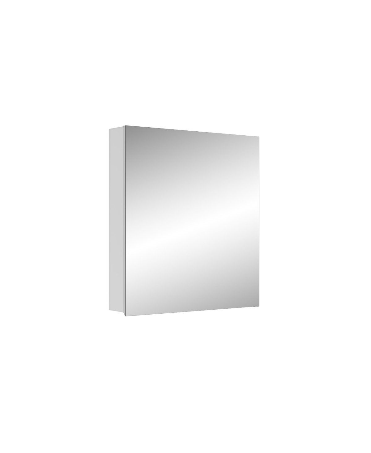 Single-Door Medicine Cabinet with Mirror, 24"x26", Silver - White