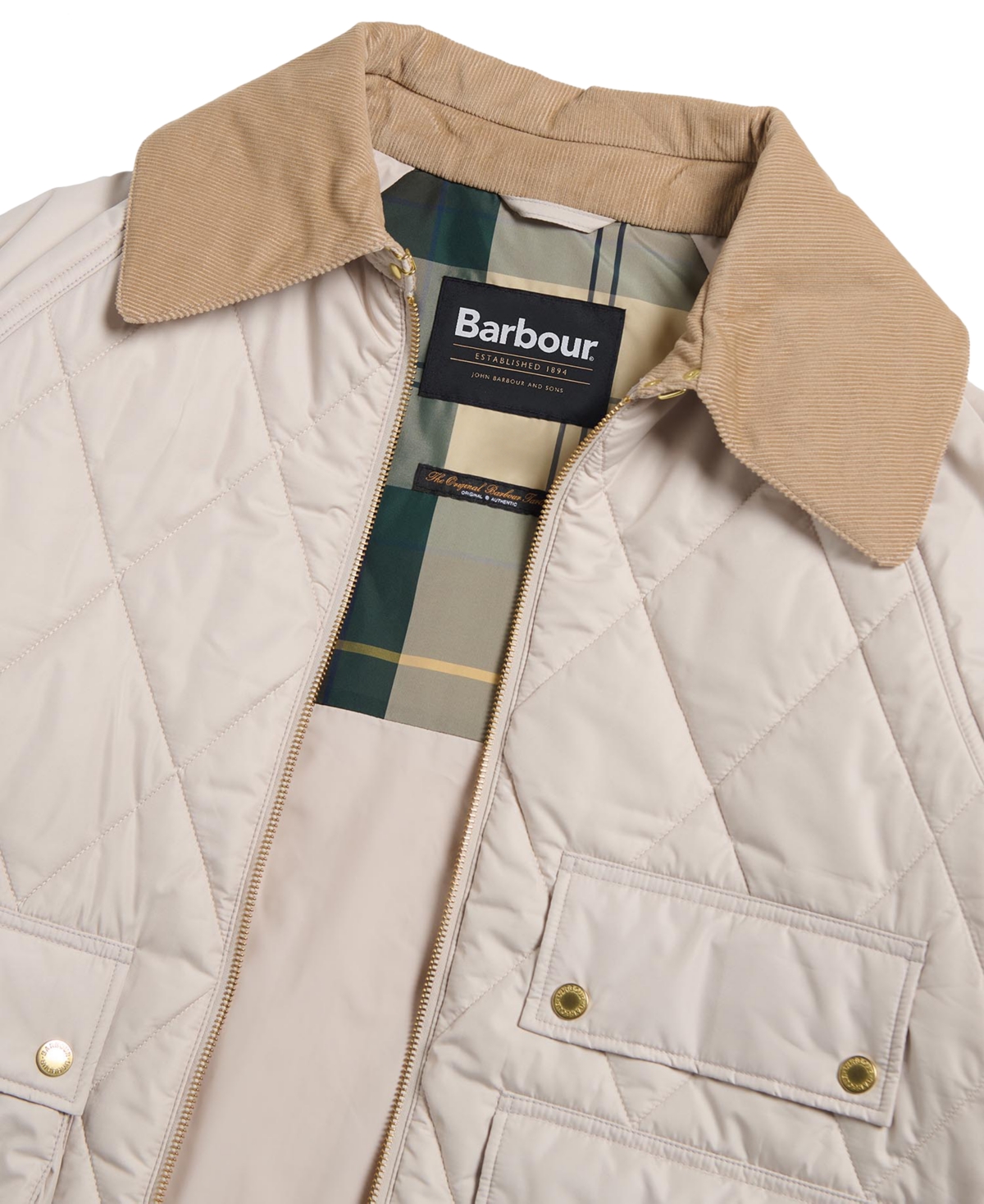 Barbour Women's Milby Quilted Corduroy-Collar Jacket -Ancient