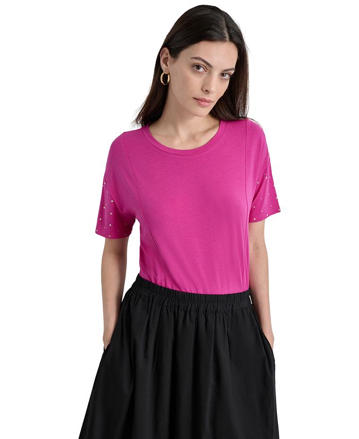 Maglione Donna DKNY Con Maniche Dolman E Stampa Tigre, Vestibilità Rilassata, Tessuto Leggero