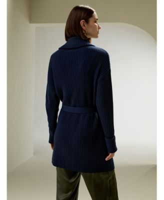 Women's Merino Wool Shawl Collar Cardigan for Women