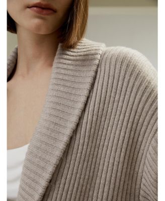 Women's Merino Wool Shawl Collar Cardigan for Women