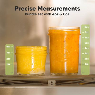 8pk Prep Baby Food Storage Containers, Leak-Proof, BPA Free Glass Baby Food Jars for Feeding