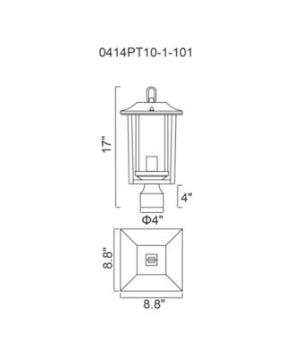 17" Metal Winfield 1 Light Outdoor Lantern Head