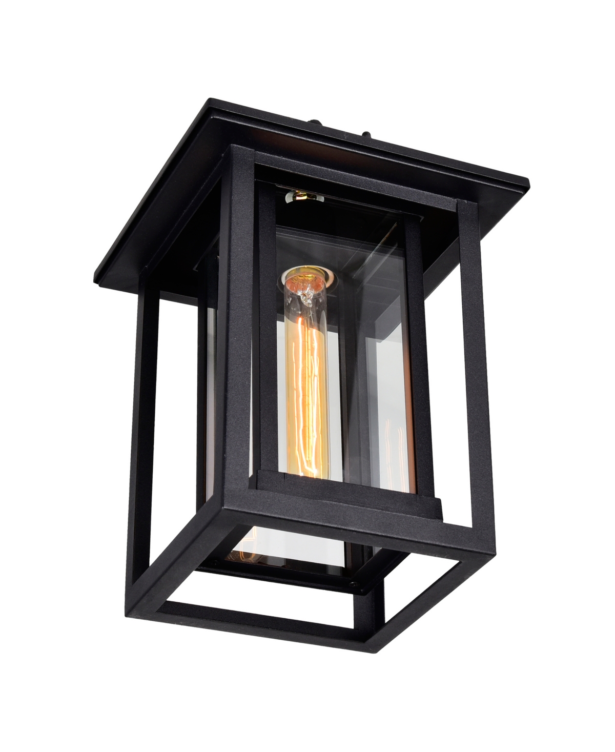 Shop Cwi Lighting 14.8" Metal Winfield 1 Light Outdoor Hanging Light In Black