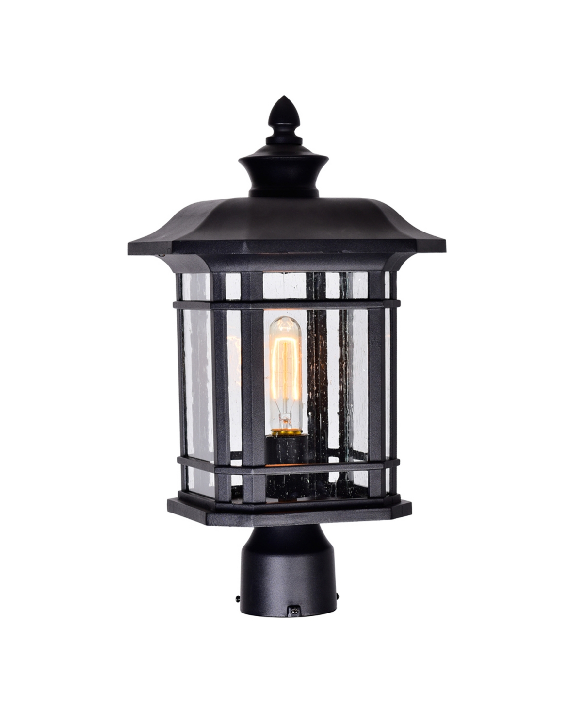 Cwi Lighting 17.4" Metal Blackburn 1 Light Outdoor Black Lantern Head