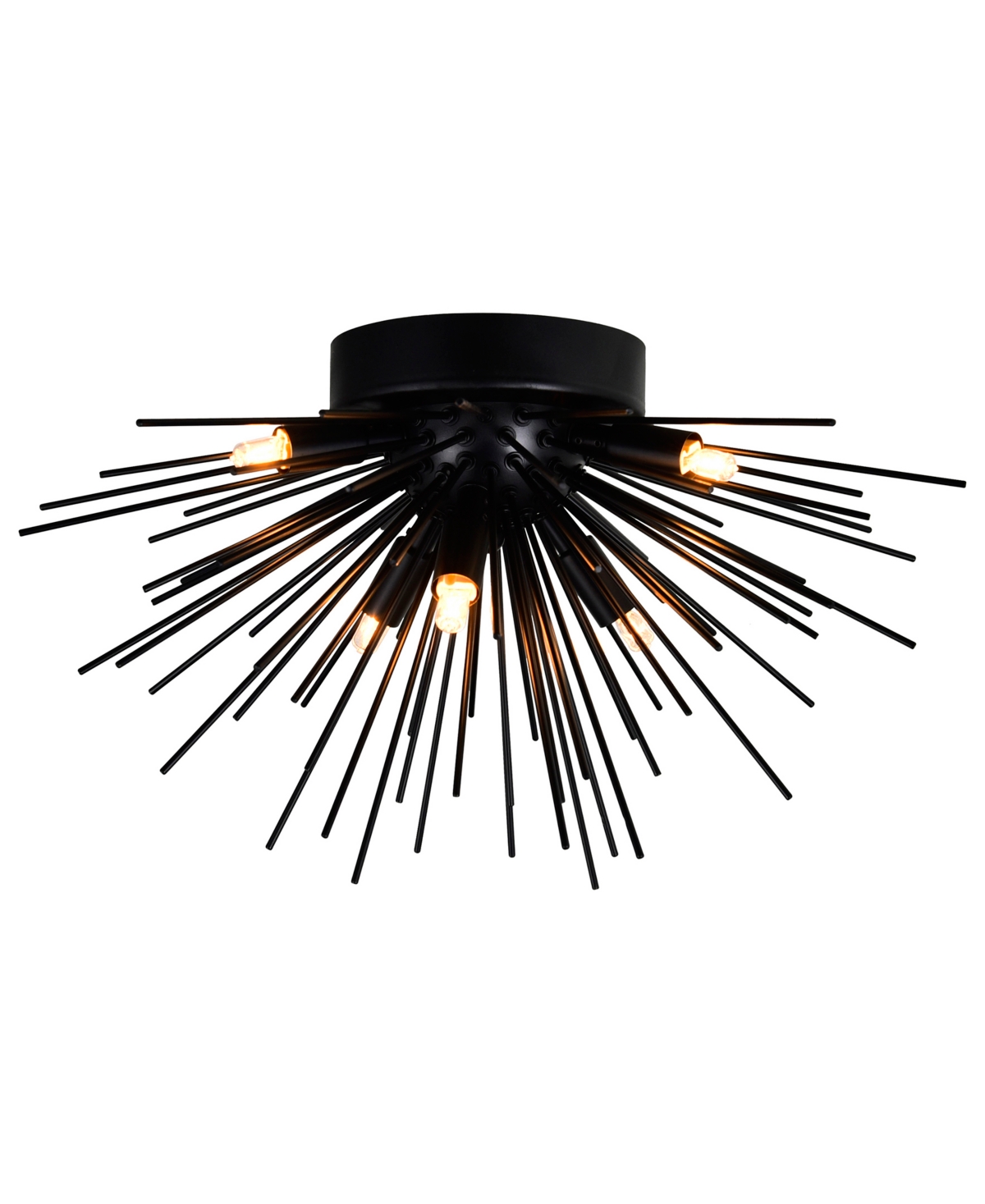 Shop Cwi Lighting 11" Metal Savannah 6 Light Flush Mount In Black