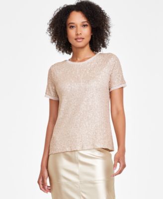Anne Klein - Women's Sequined T-Shirt