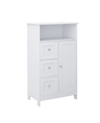 Bathroom Standing Storage Cabinet With 3 Drawers And 1 Door