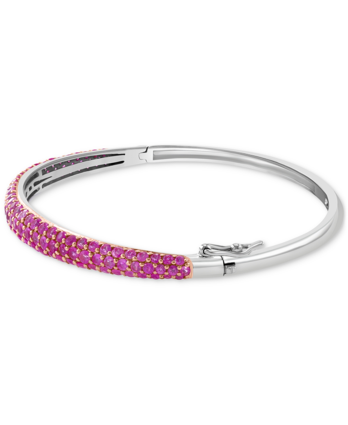 Effy Ruby Graduated Bangle Bracelet (5-1/20 ct. t.w.) in Sterling Silver (Also available & Sapphire) - Pink Sapphire