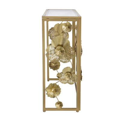 Console Table with Mirrored Glass Top, Modern Entryway Table
