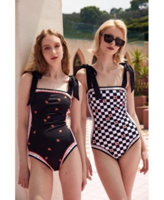 Women's Checkerboard Imagination Reversible One-Piece Swimsuit