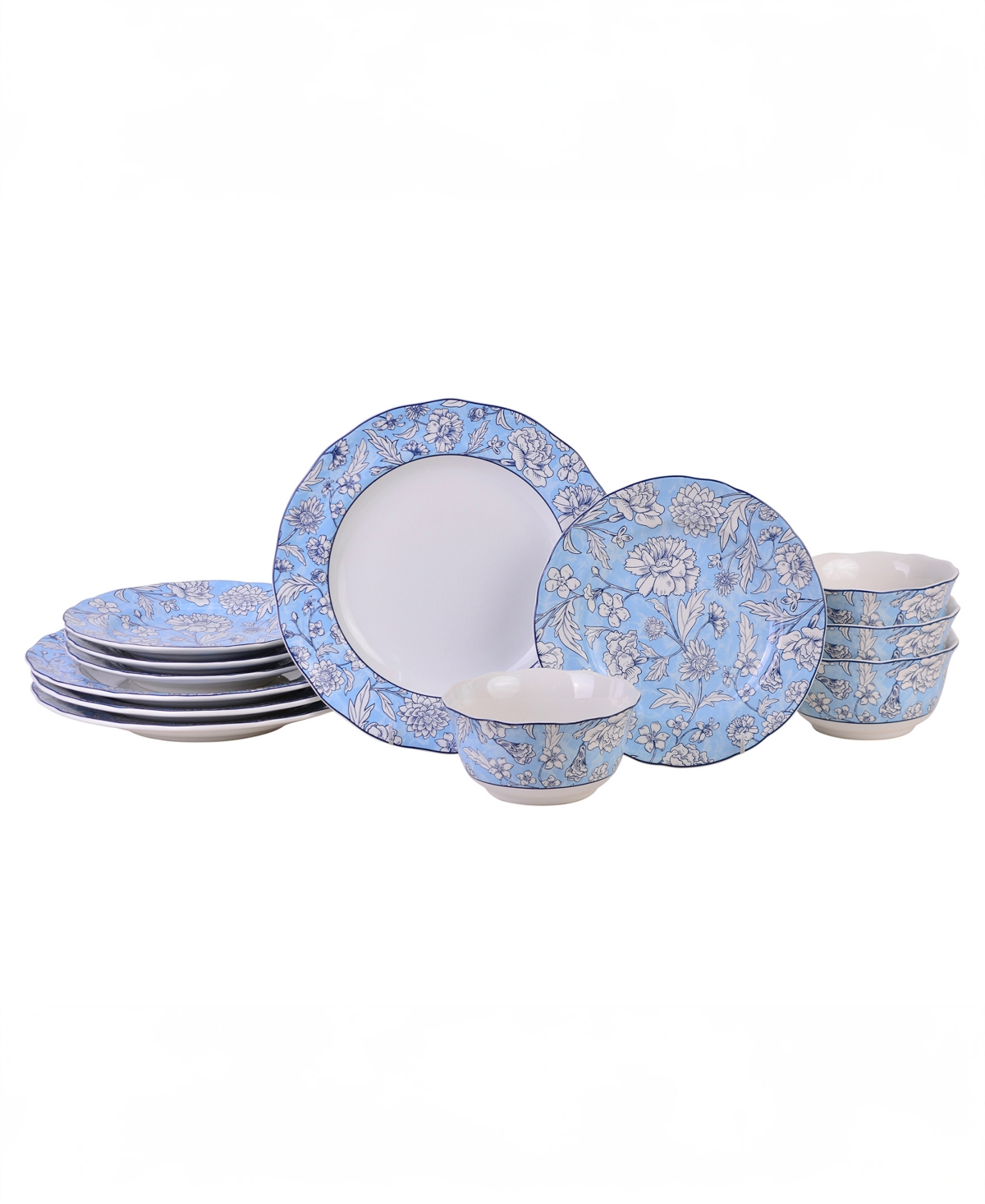Cleremont 12 Pc. Dinnerware Set, Service for 4 - Blue