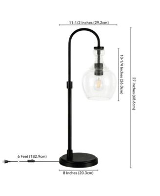 Verona 27" Tall Arc Table Lamp with Glass Shade