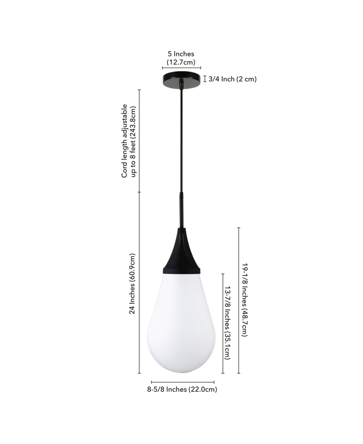 Hudson & Canal Ambrose 8.63" Wide Pendant With Glass Shade In Blackened Bronze