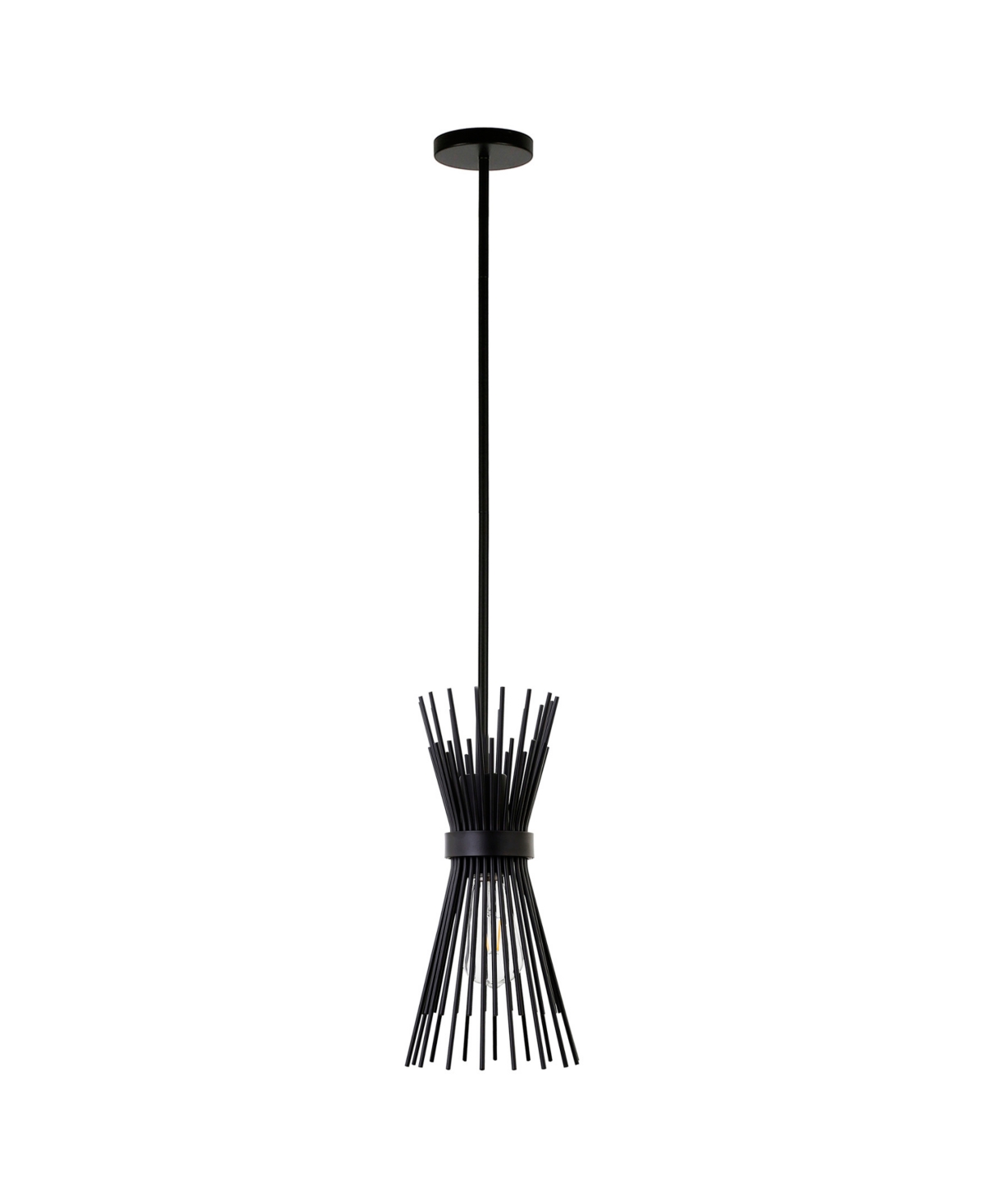 Hudson & Canal Andromeda 7" Wide Starburst Pendant With Metal Shade In Blackened Bronze