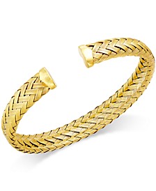 Woven Cuff Bracelet in 14k Gold over Sterling Silver