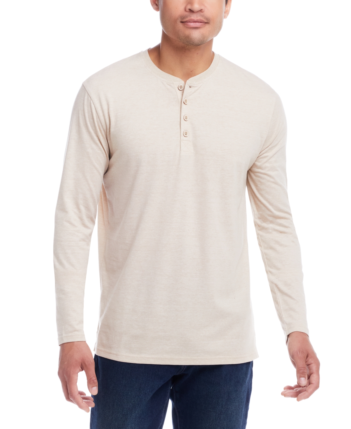 Weatherproof Vintage Men's Micro-stripe Long Sleeve Henley