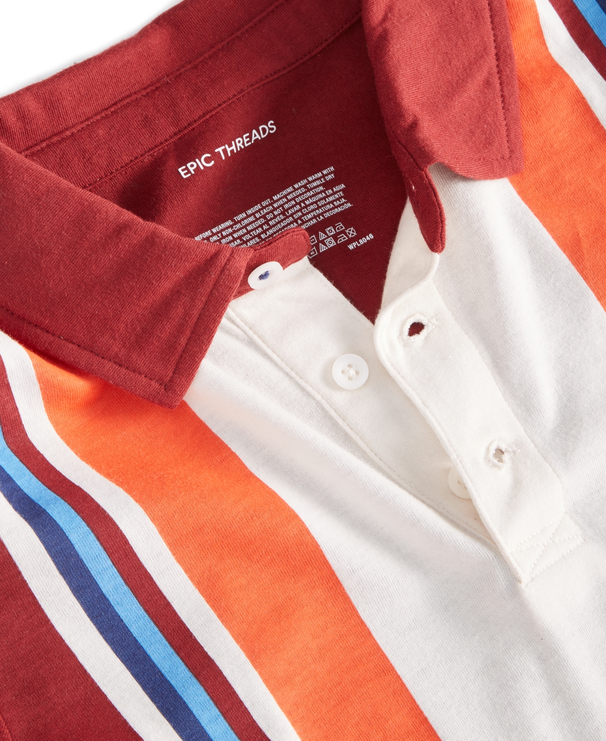Epic Threads Little and Big Boys Retro Vertical-Stripe Polo Shirt, Created for Macy's
