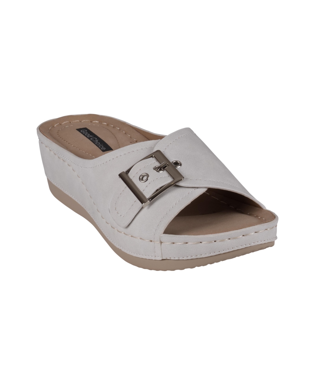 Women's Justina Buckle Comfort Wedge Sandals - Gold-Tone