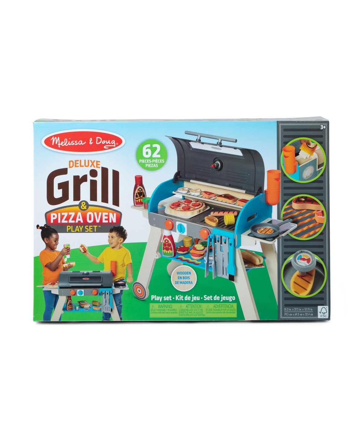 Melissa & Doug Deluxe Grill Pizza Oven Playset In Multi-color