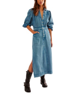 Free People - Women's Mad Love Denim Midi Dress
