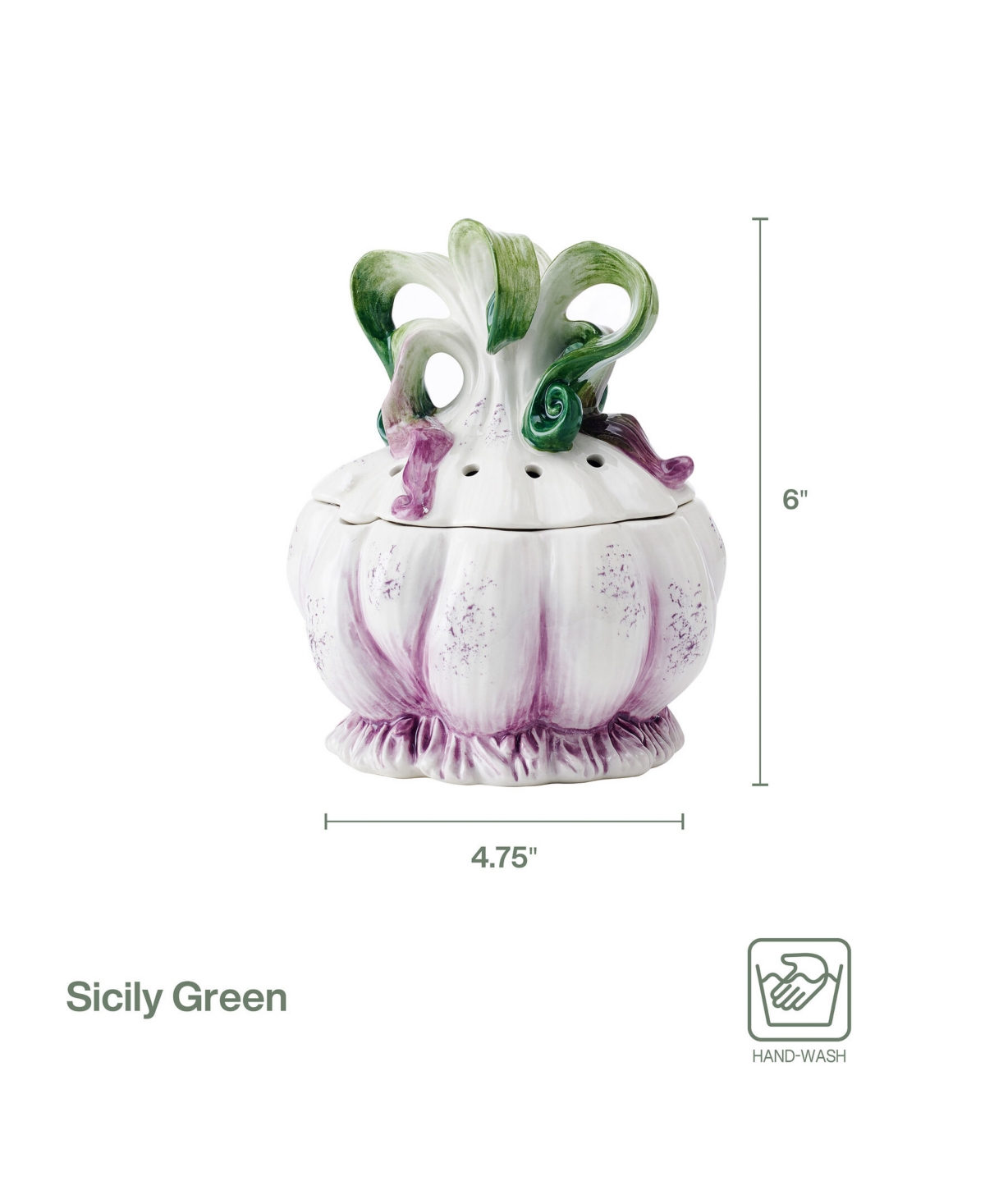 Fitz And Floyd Sicily Green Garlic Keeper In Assorted
