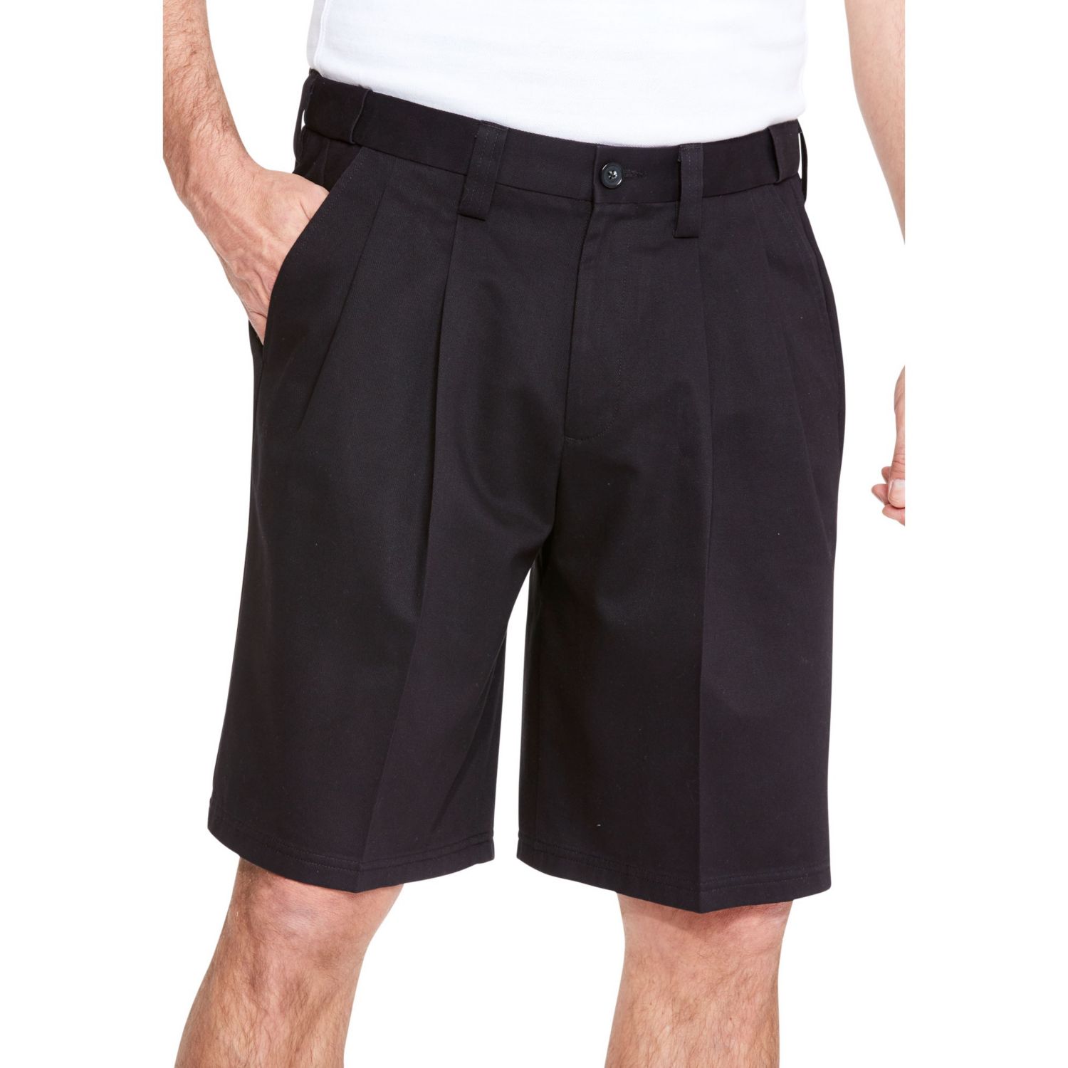 Men's Wrinkle-Free Expandable Waist Pleat Front Shorts