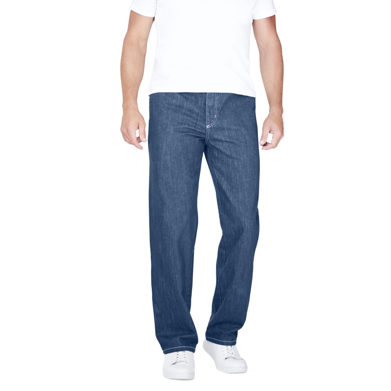 Men's by KingSize Loose-Fit Side Elastic 5-Pocket Jeans