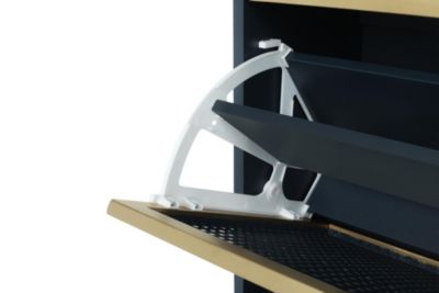 3-Door Metal Shoe Rack, Freestanding Modern