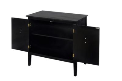 Streamdale Vintage Black Wood 2-Door Cabinets