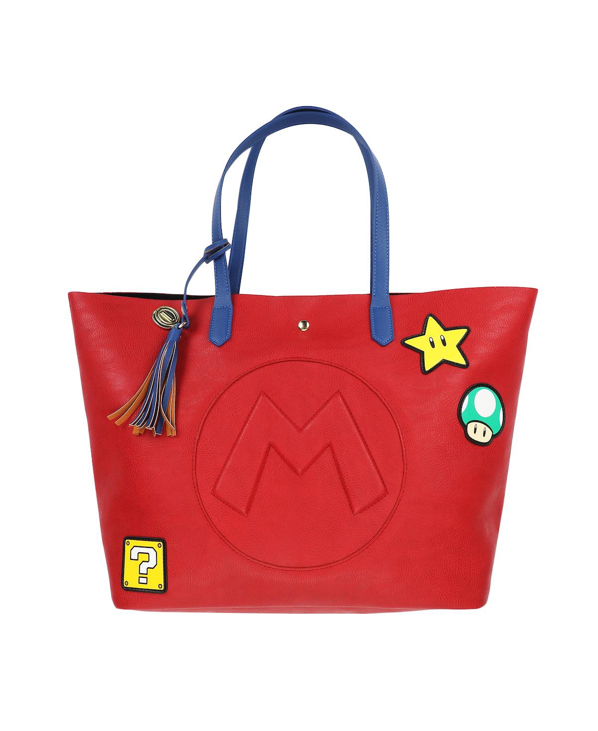 Bros Power-Up Patches Women's Red Tote - Multicolored