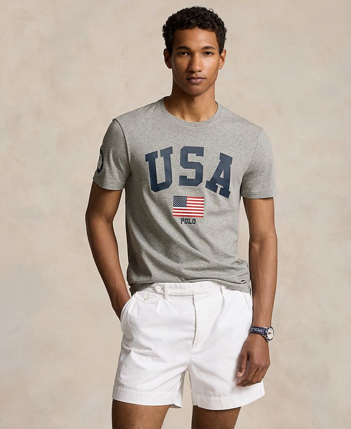 Polo Ralph Lauren Men's Team USA Custom Slim-Fit Graphic T-Shirt - Macy's