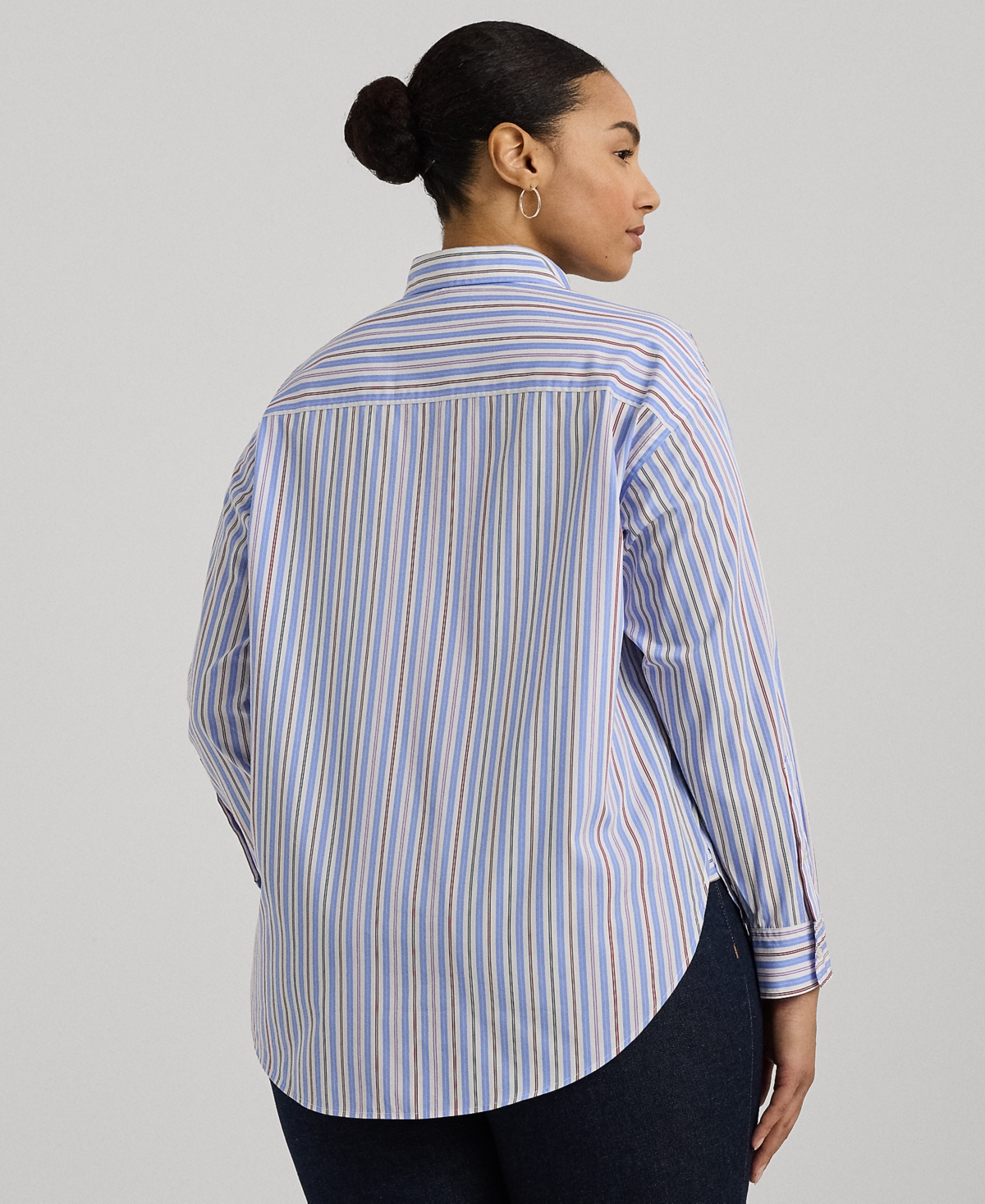 Lauren Ralph Lauren Plus Size Cotton Striped Shirt