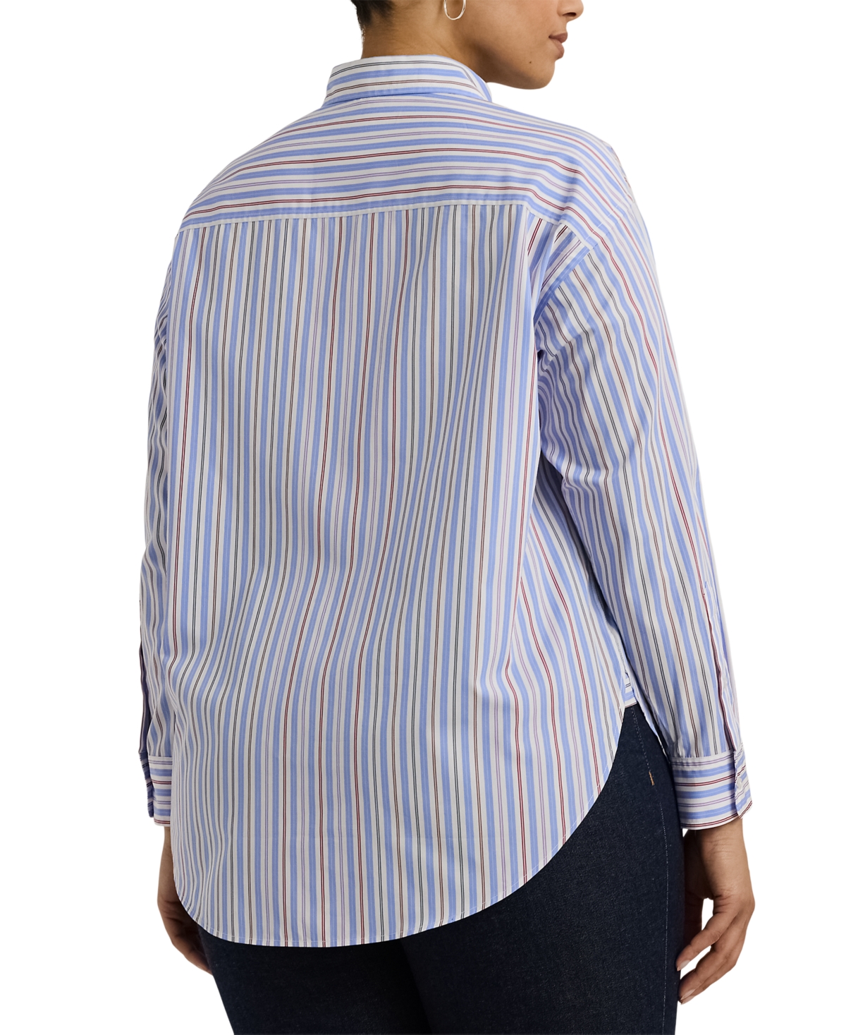 Lauren Ralph Lauren Plus Size Cotton Striped Shirt