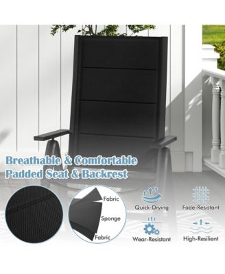 4 PCS Patio Folding Chair Outdoor Chairs with Padded Seat, Adjustable Backrest