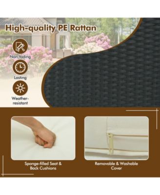 9 PCS Outdoor Dining Furniture Set Patio Conversation Set with Cushioned Seat