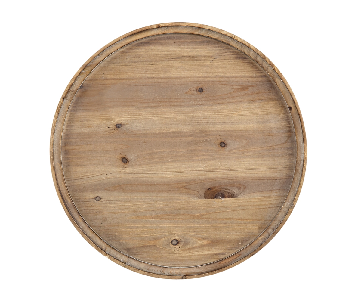 Streamdale Furniture D23.5 X 25" Round 3-Tiered Side Tabel, Natural End Tabel For Lving Room Bedroom Entryway, Brown